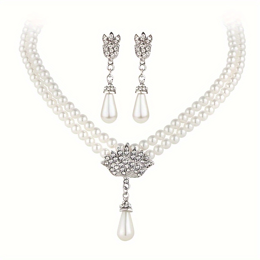 Kpop Style Jewelry Set Silver Plated Milky Stone for Daily Outfits Evening